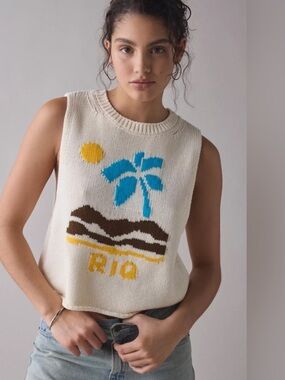 UO BDG Capri Destination Graphic Knit Sleevelees Top